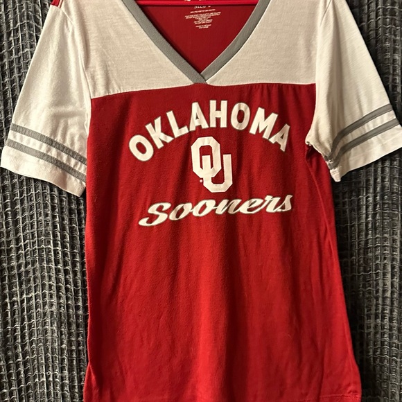 Stadium Athletics Tops - Stadium Athletics Red and White Oklahoma Sooners Kids Tee